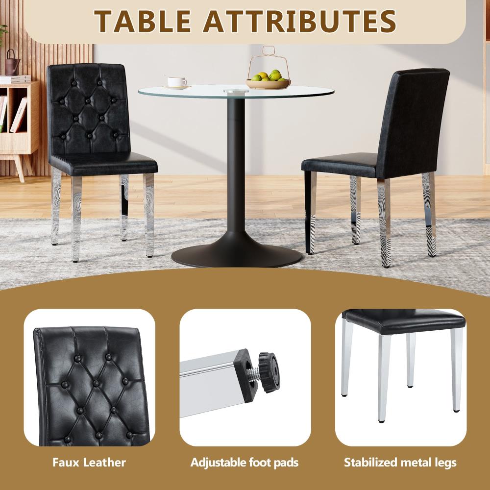 Ergonomic PU Upholstered Dining Chairs