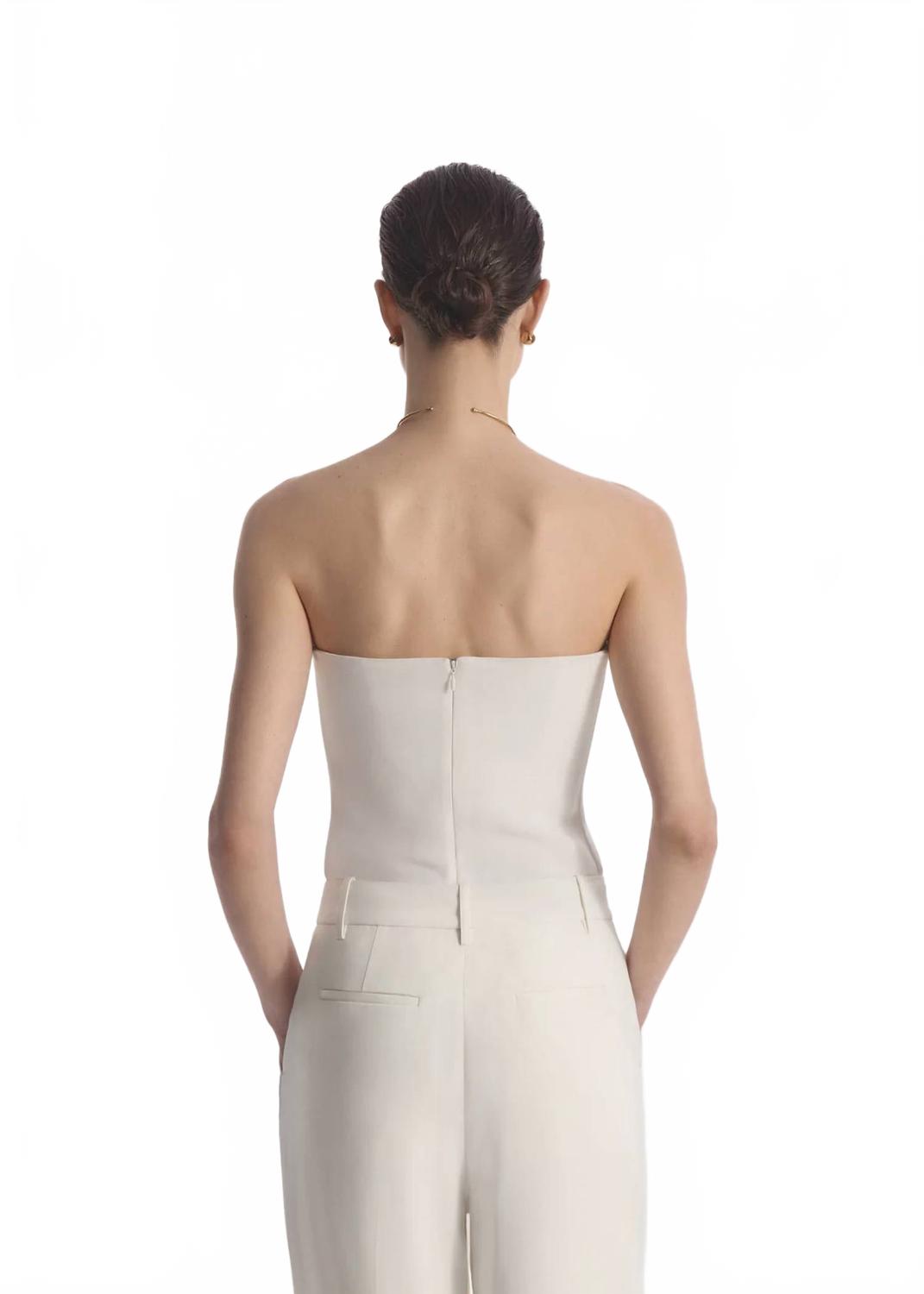 Strapless Bustier Top In Ivory
