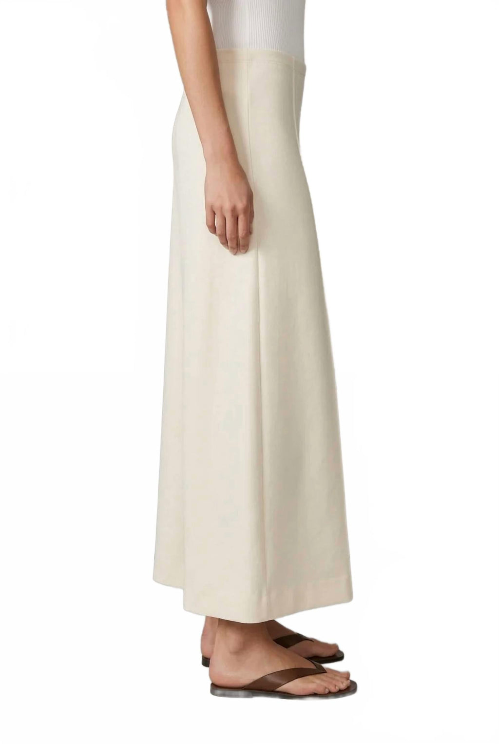 Scuba Cropped Wide Leg Pant In Off White