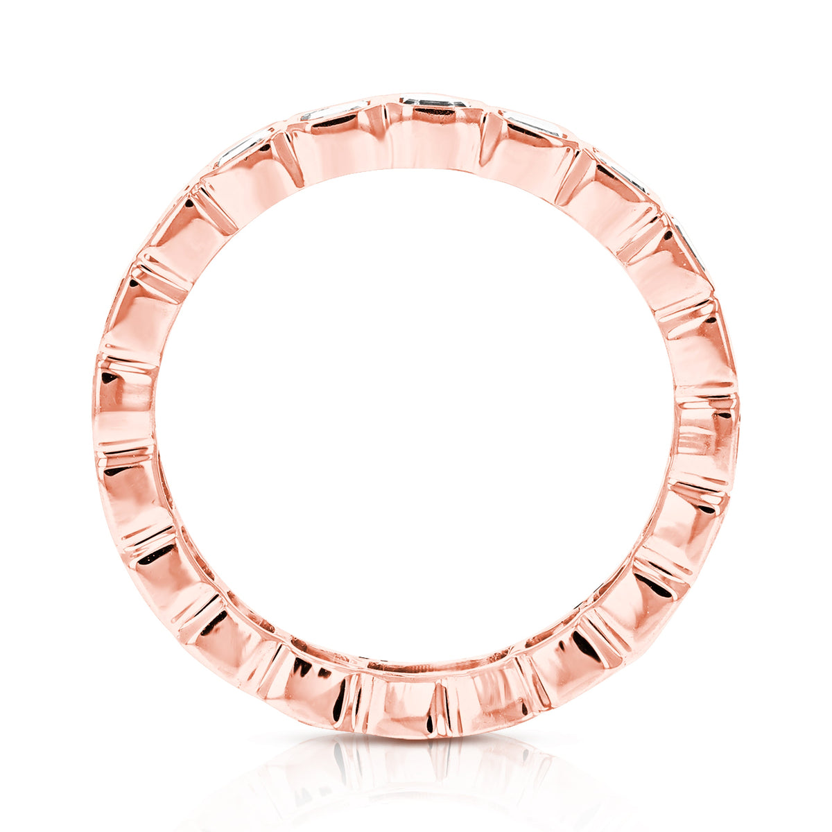 3 cttw Asscher Lab Grown Diamond Eternity Ring Wedding Band in 14K Rose Gold For Women