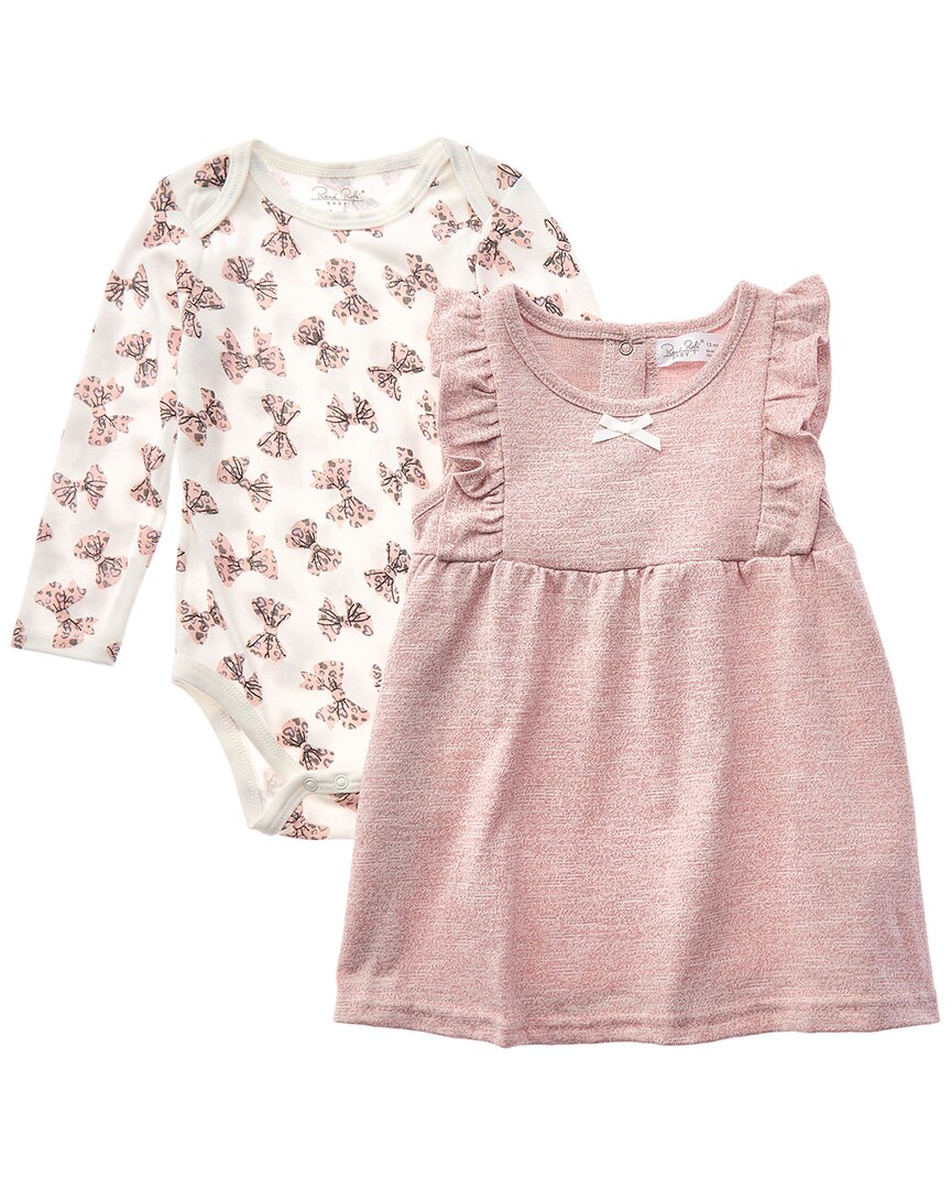 René Rofé 2pc Marled Terry Jumper Dress & Bodysuit Set