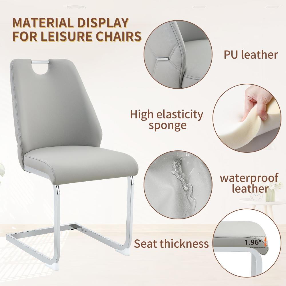 Set of 2 Contemporary Dining Room Chairs with Cushioned Seating