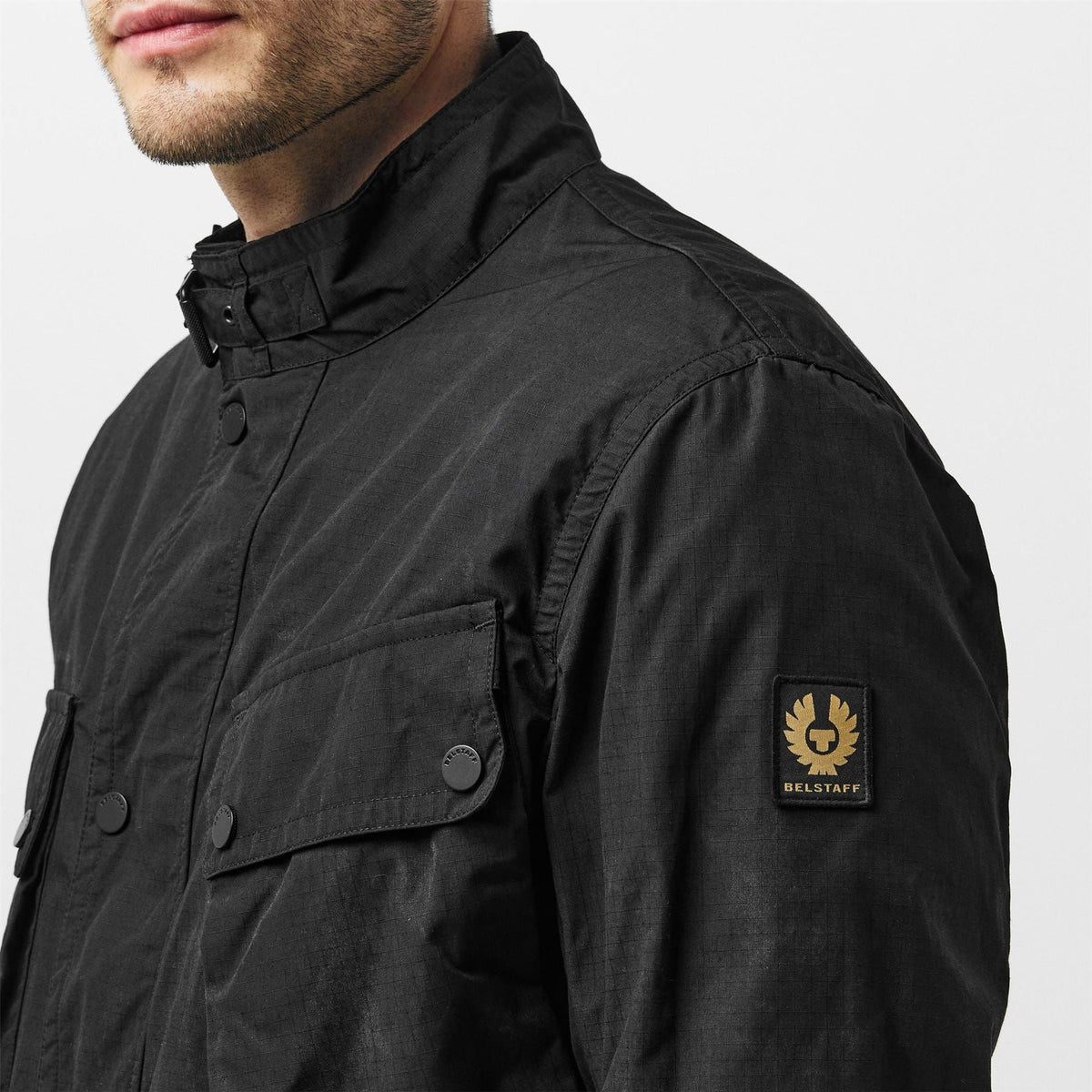 Belstaff Mens Service Fieldmaster Long Sleeve Hip Length Field Jacket