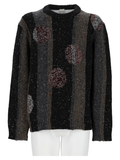 Black Textured Striped Wool Sweater