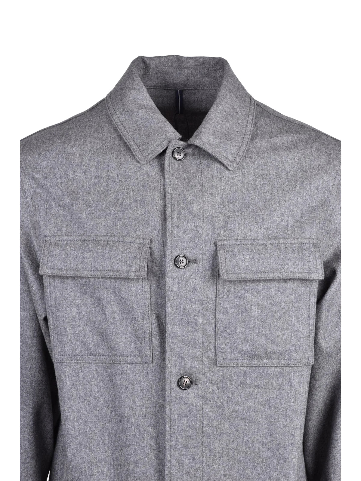 Grey Tailored Virgin Wool-Cashmere Shirt