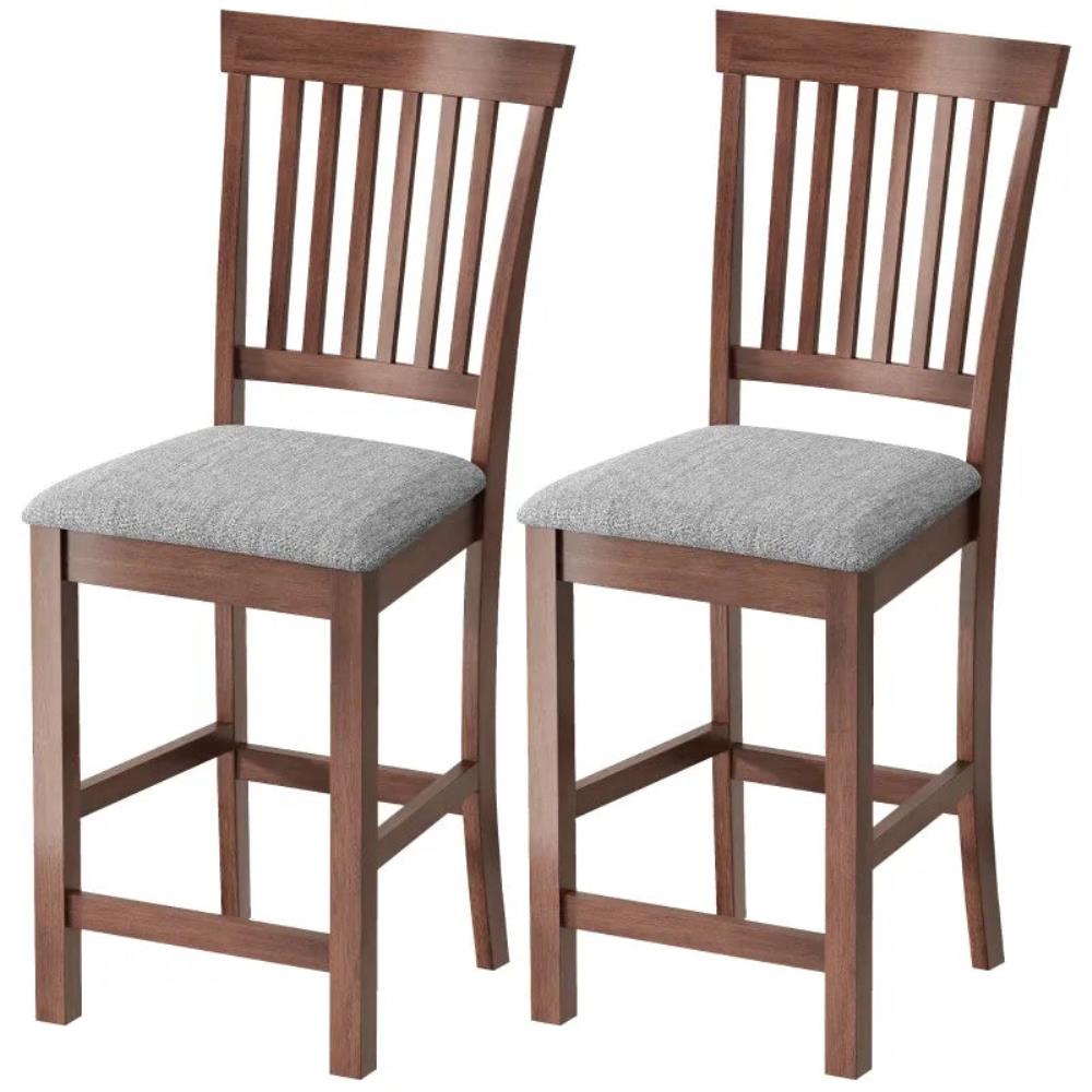 Set of 2 Modern High-Back Counter Stools for Kitchen Islands and Casual Dining