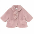 Baby Collared Faux Fur Coat In Pink