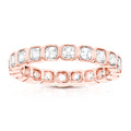 3 cttw Asscher Lab Grown Diamond Eternity Ring Wedding Band in 14K Rose Gold For Women