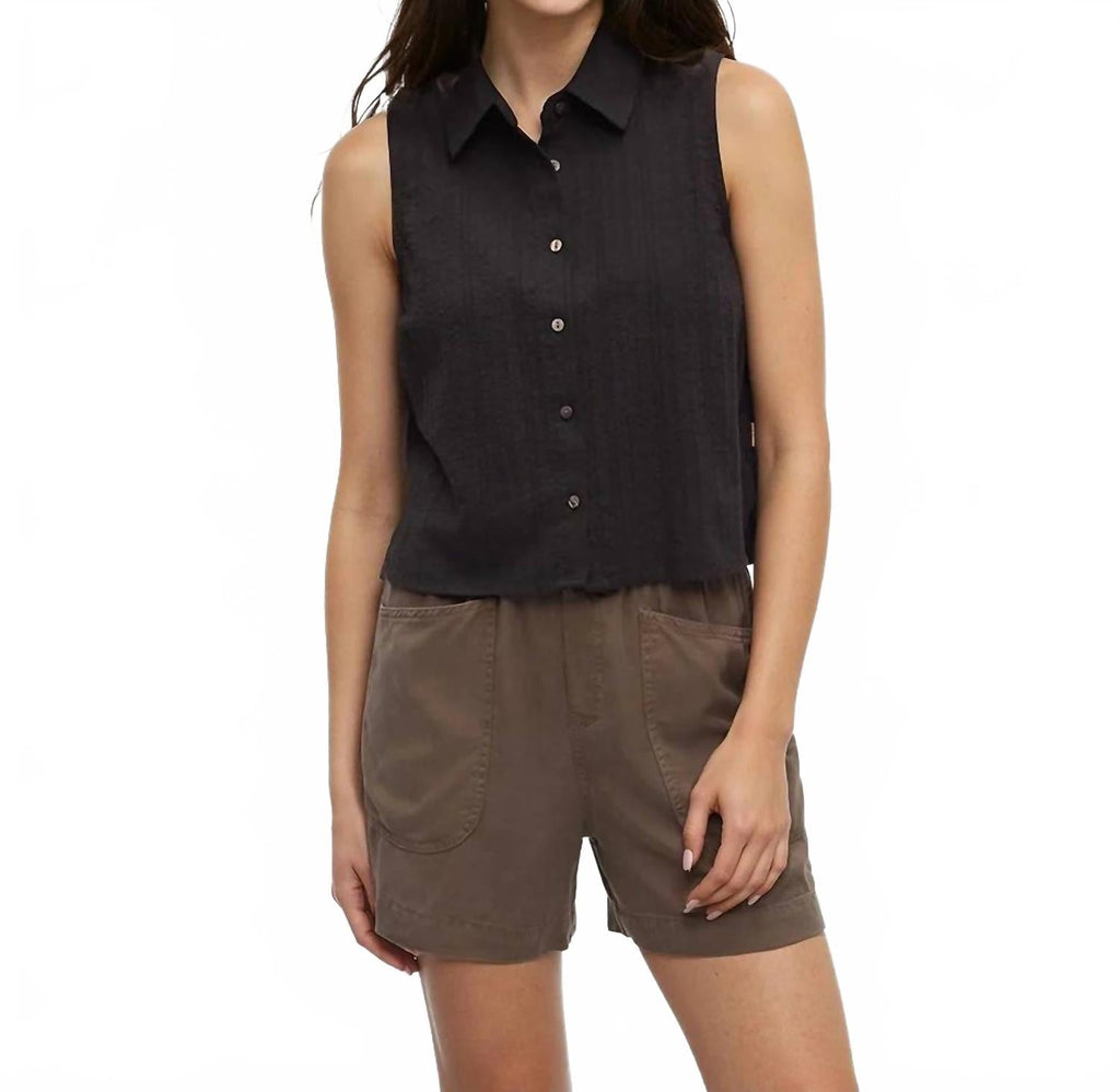 Robin Button Up Top In Black