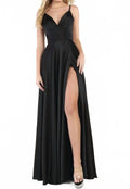 Sleeveless A-Line Maxi Dress In Black
