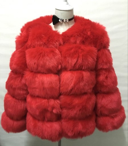 Mink Coats Women New Fashion Red