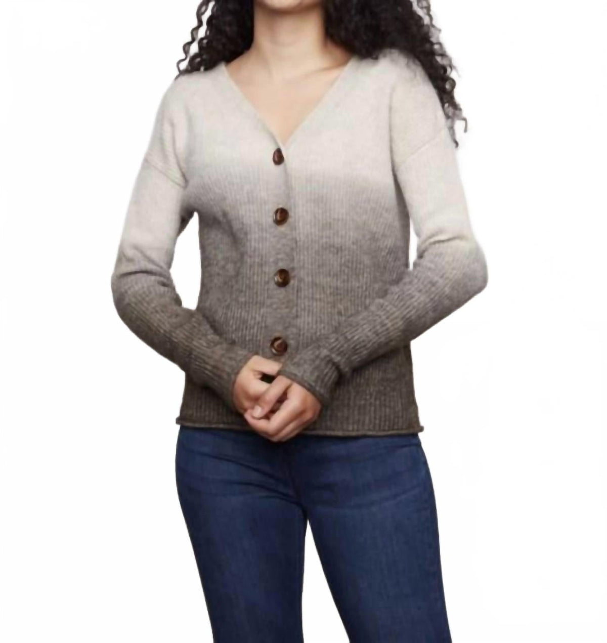 Ombre Cardigan In Pine
