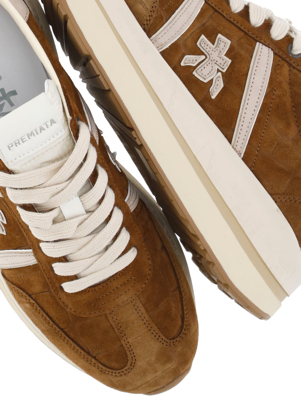 Brown Bethcoin 8509 Suede Leather Low-Top Sneakers