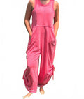 Weekend Wanderer Sleeveless Wide-Leg Knit Jumpsuit In Rose Pink