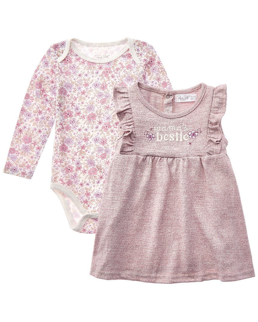 René Rofé 2pc Marled Terry Jumper Dress & Bodysuit Set