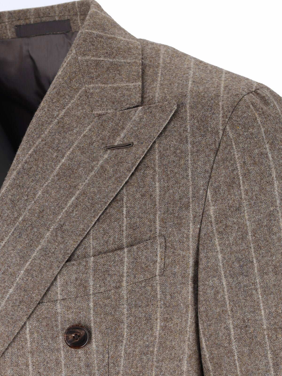 Brown Pinstripe Textured Fabric Suit