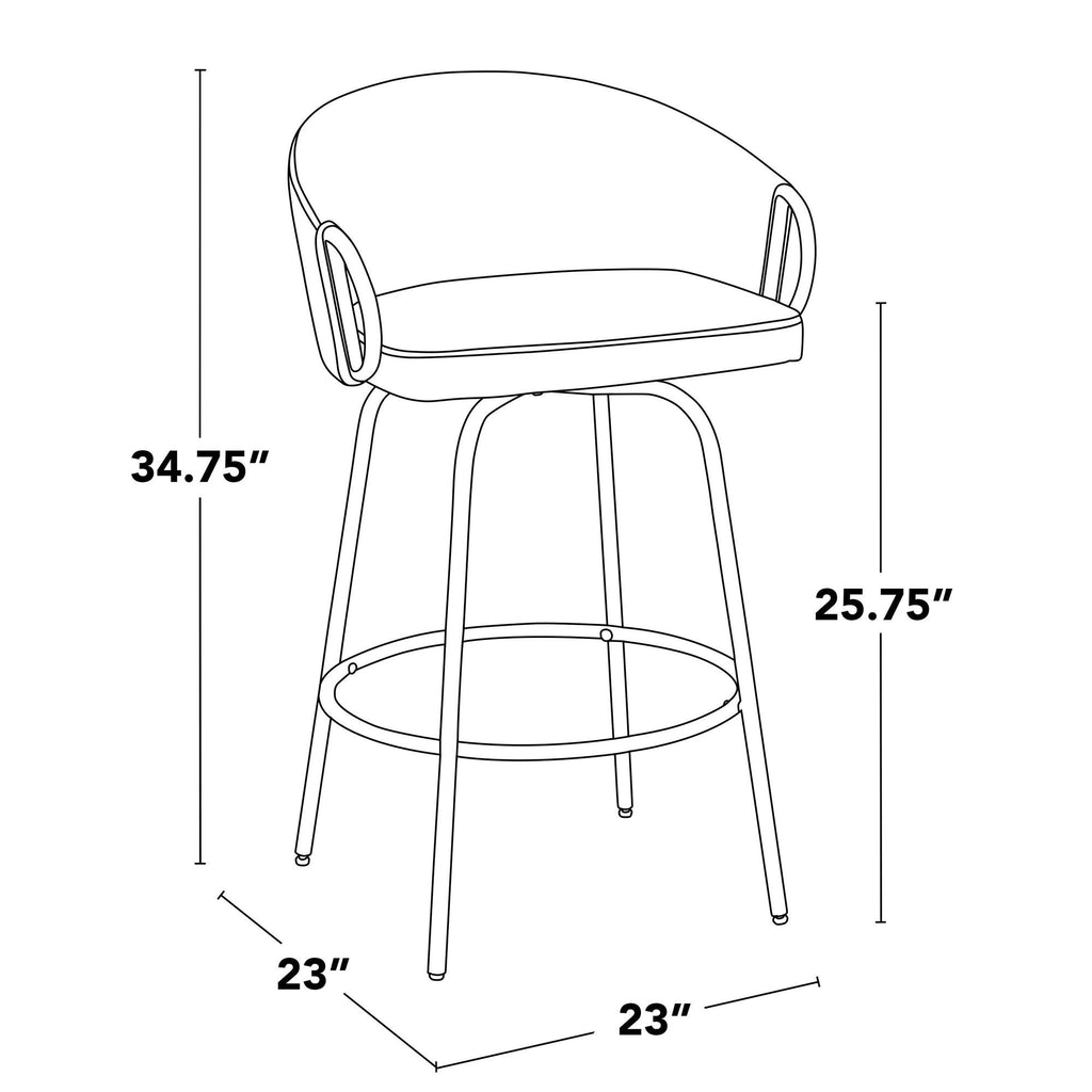 Contemporary Swivel Stools with Supportive Backrests