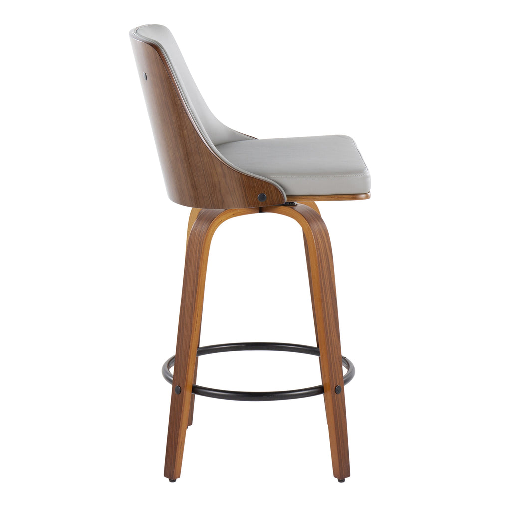 Fixed-Height Swivel Chairs with Metal Footrests