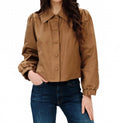 Dramatic Collar Blouson Jacket In Toffee