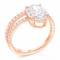 3.50 cttw Oval Lab Grown Diamond Engagement Ring in 14K Rose Gold For Women