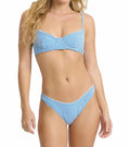 Mini Wave Check Maui Bikini Bottom In True Blue