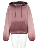 Mauve Gradient Graphic Kangaroo Pocket Cotton Hoodie