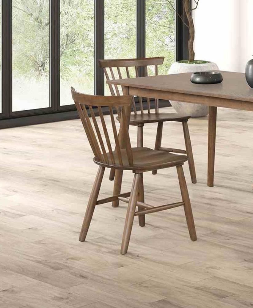 Set of 2 Minimalist Dining Room Chairs with Spindle Backs