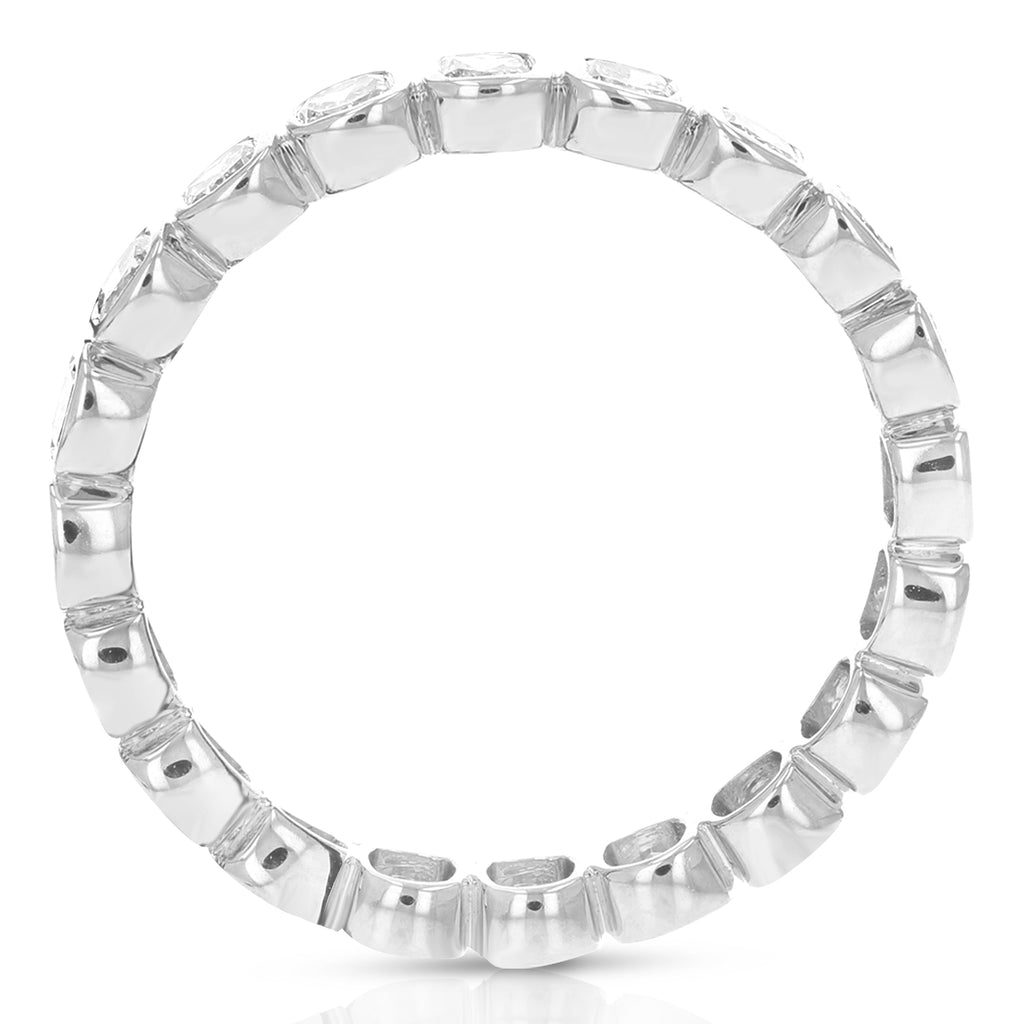 2 cttw Cushion Lab Grown Diamond Eternity Ring Wedding Band in 14K White Gold For Women