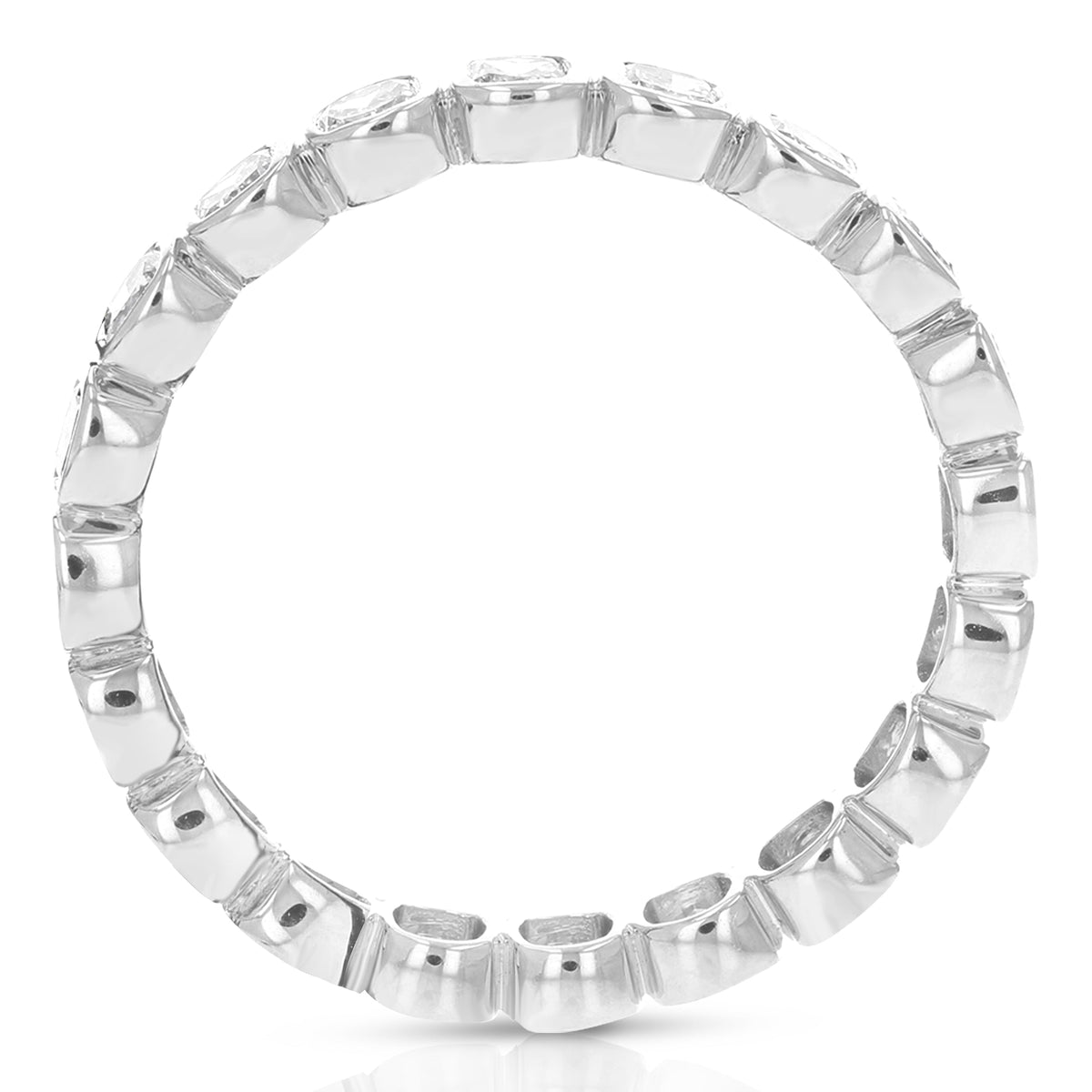 2 cttw Cushion Lab Grown Diamond Eternity Ring Wedding Band in 14K White Gold For Women