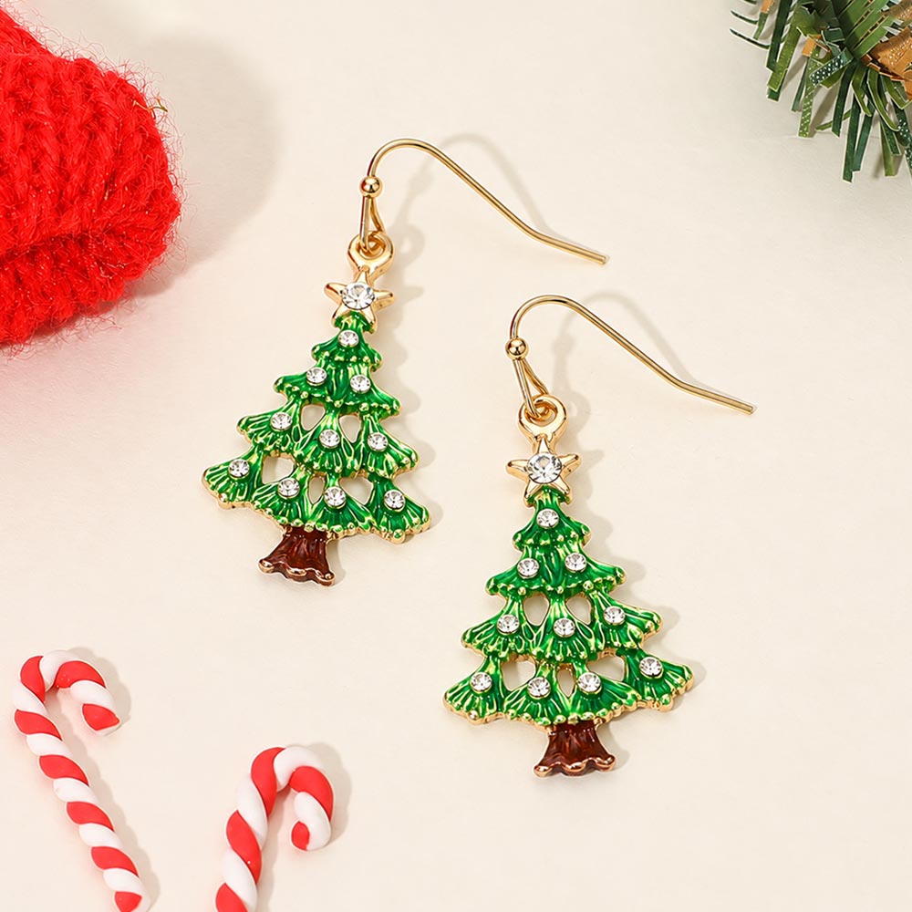 Christmas Tree Dangle Earrings