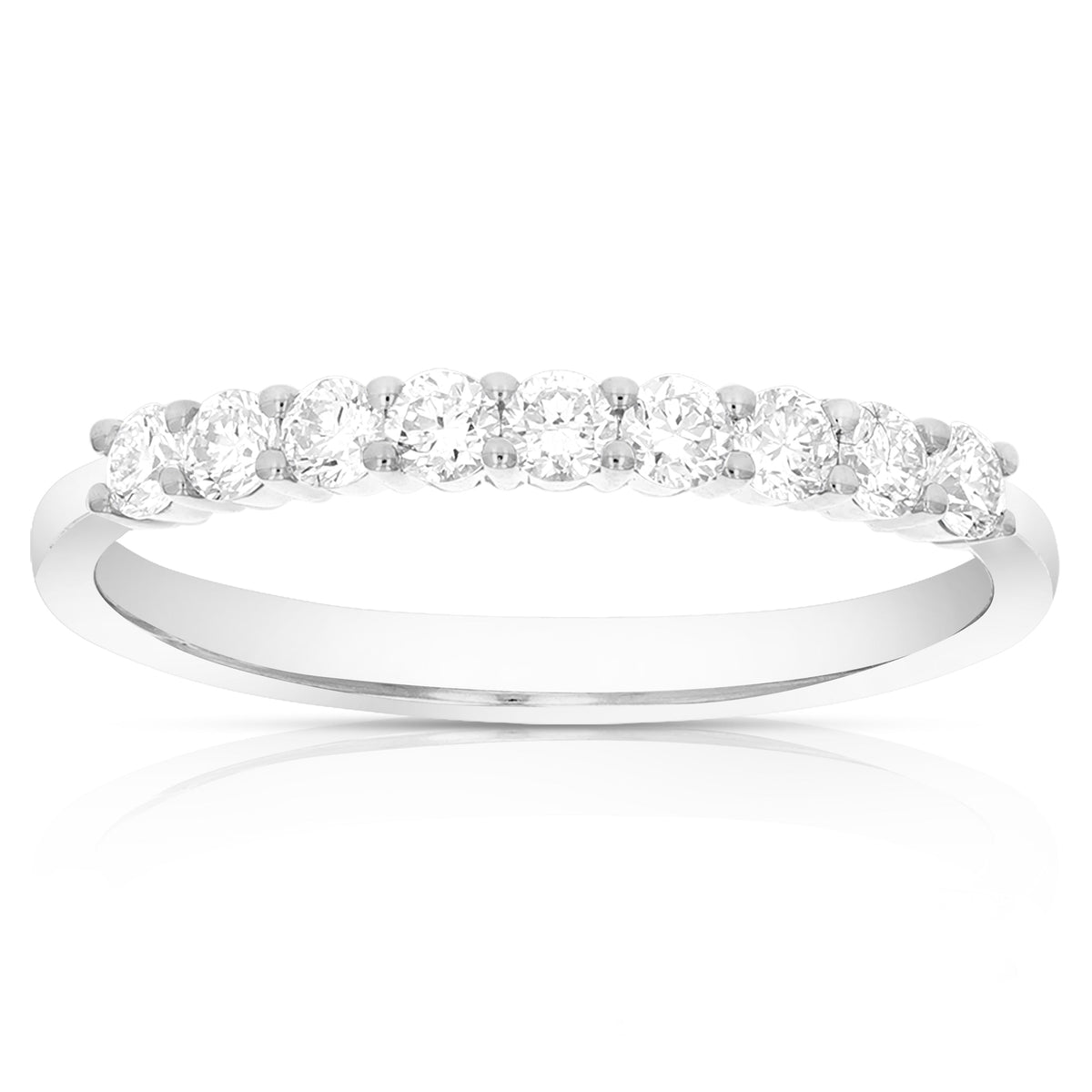 1/2 cttw Lab Grown Diamond Wedding Band in 14K White Gold For Women