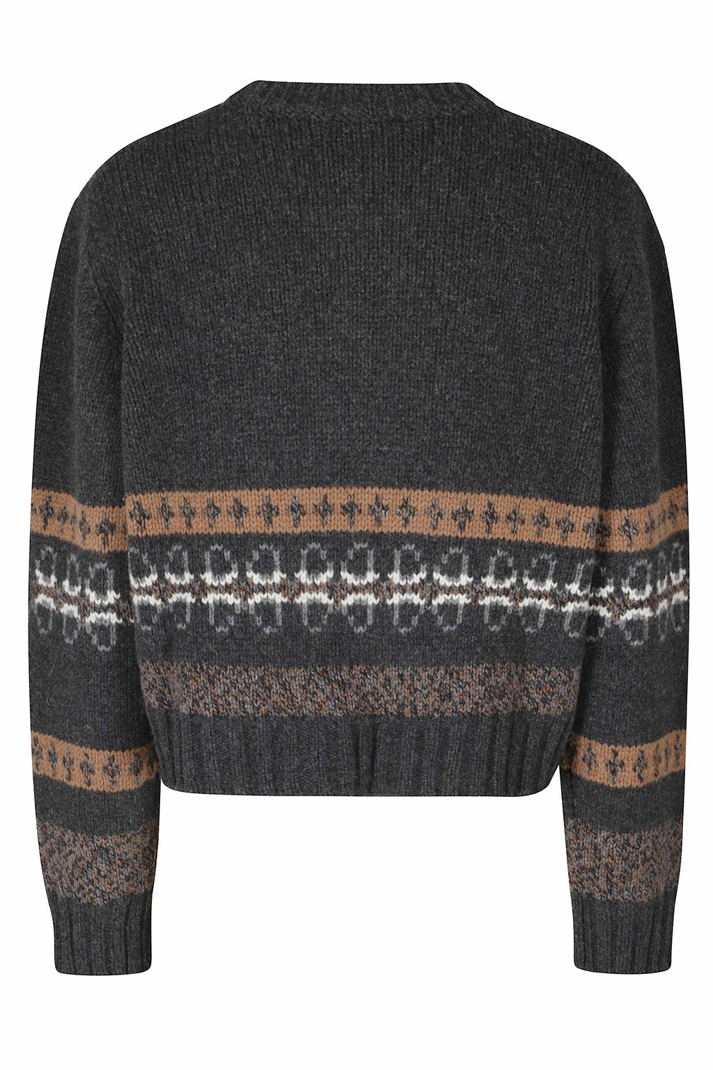 Anthracite Mouliné Stripe Virgin Wool-Blend Sweater