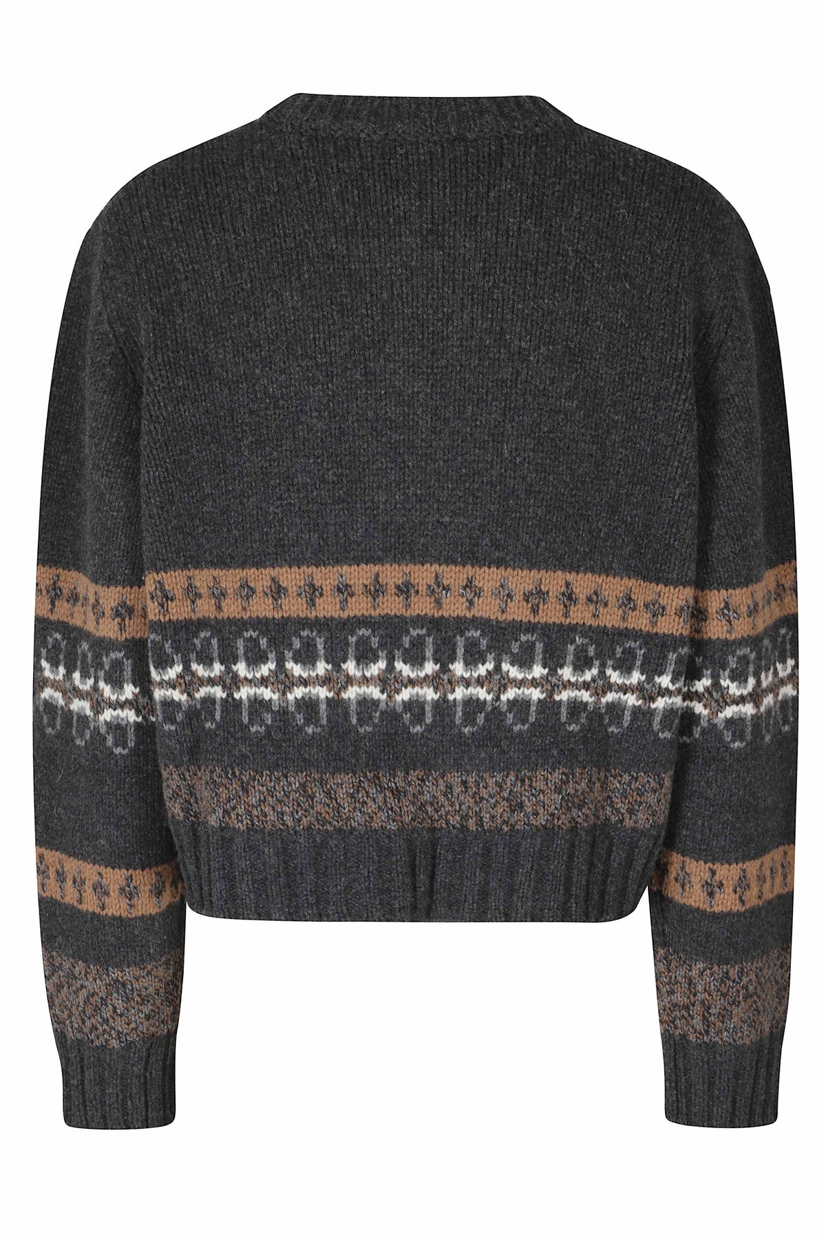 Anthracite Mouliné Stripe Virgin Wool-Blend Sweater