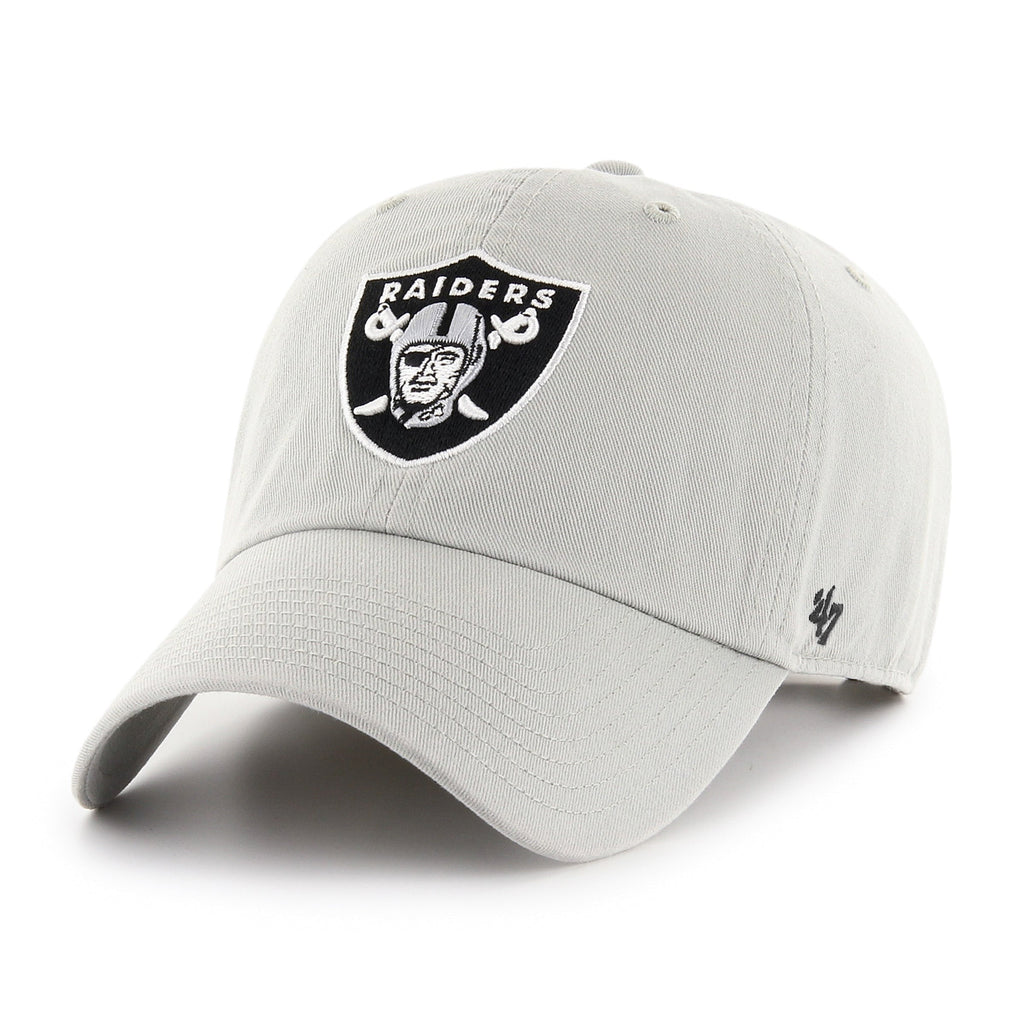 47 Brand Las Vegas Raiders Clean Up Strapback Hat in Steel Gray | Men