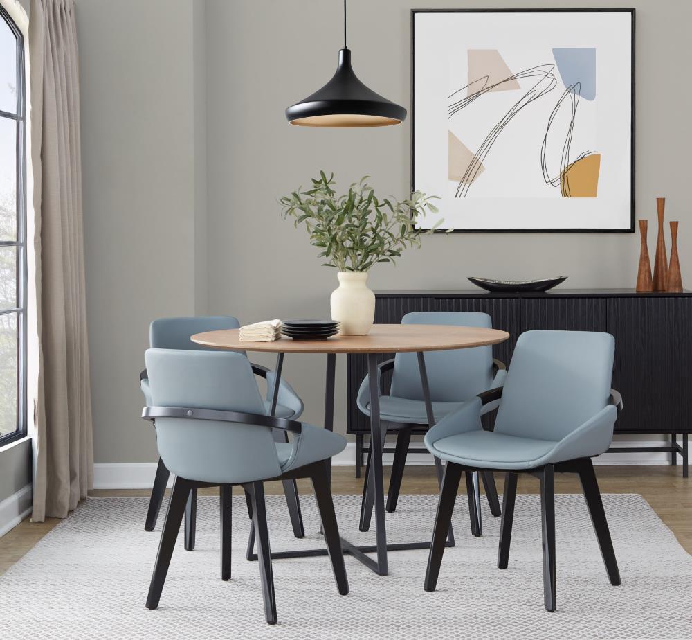 Mid-Century Modern Chair with Bamboo Frame and Cushioned Seat