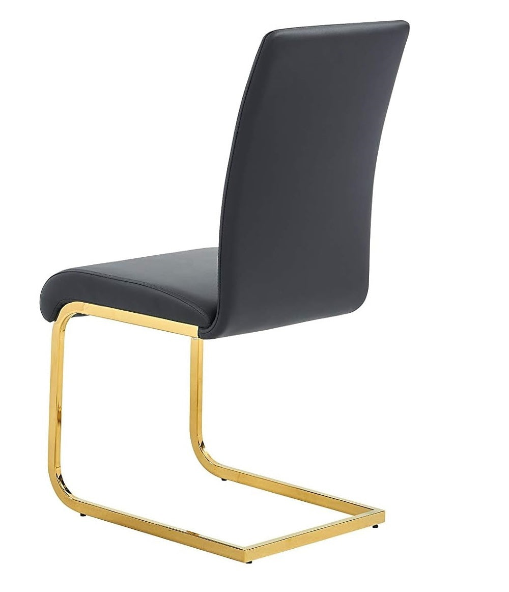 Set of 2 Faux Leather Parson Dining Chairs