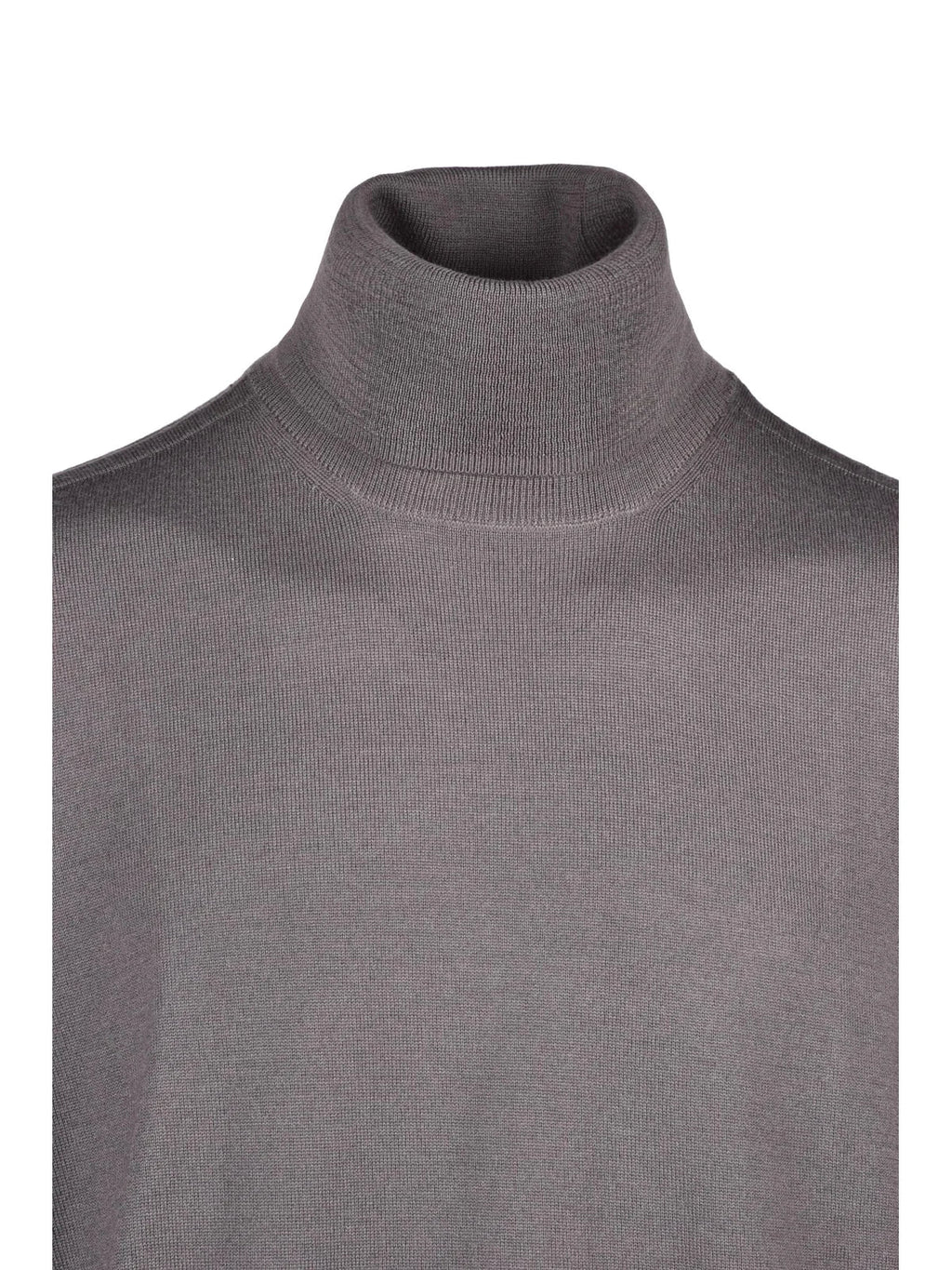 Grey Acrylic Virgin Wool-Blend Crewneck Sweater