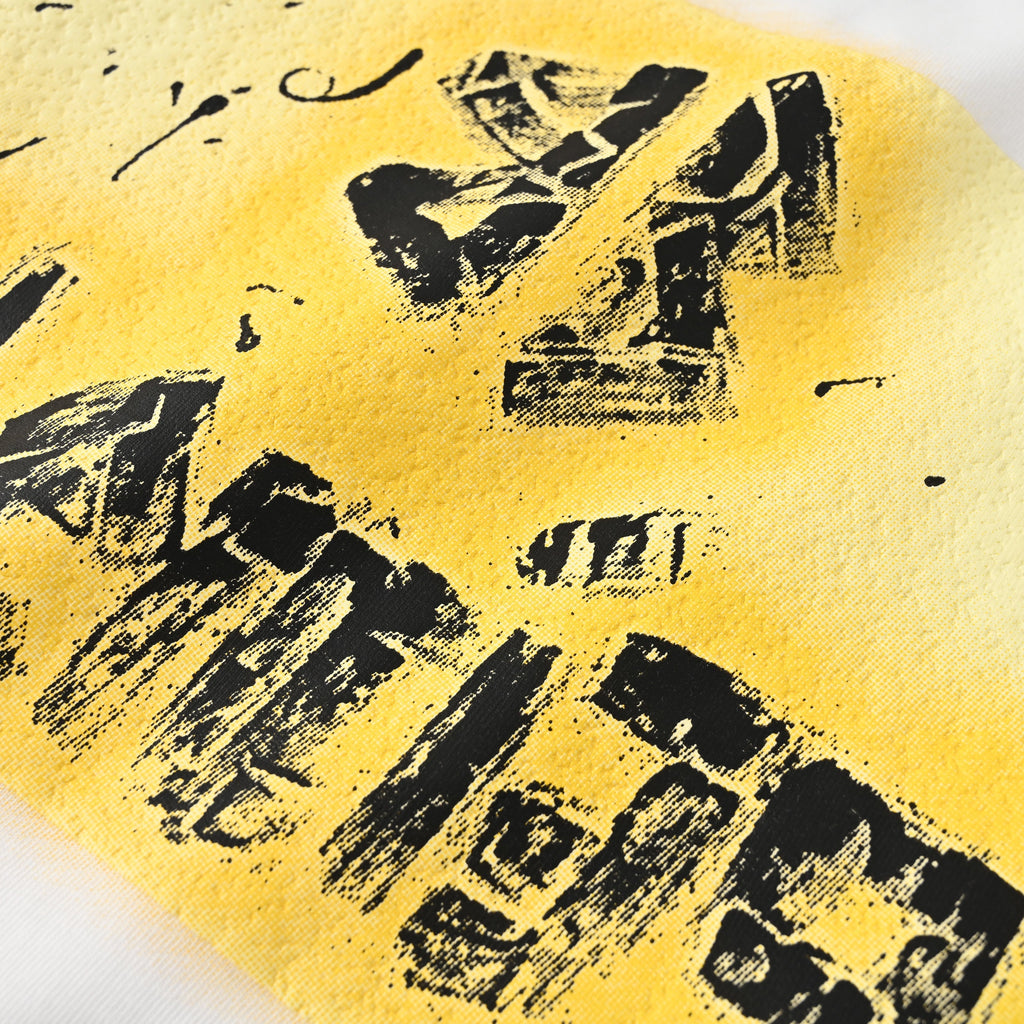 Balenciaga Yellow Spray BB T-Shirt in Black & White
