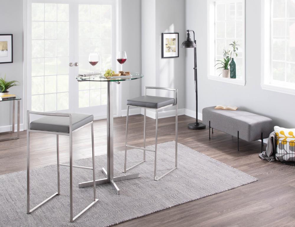 Space-Saving Stackable Barstools with Backrests