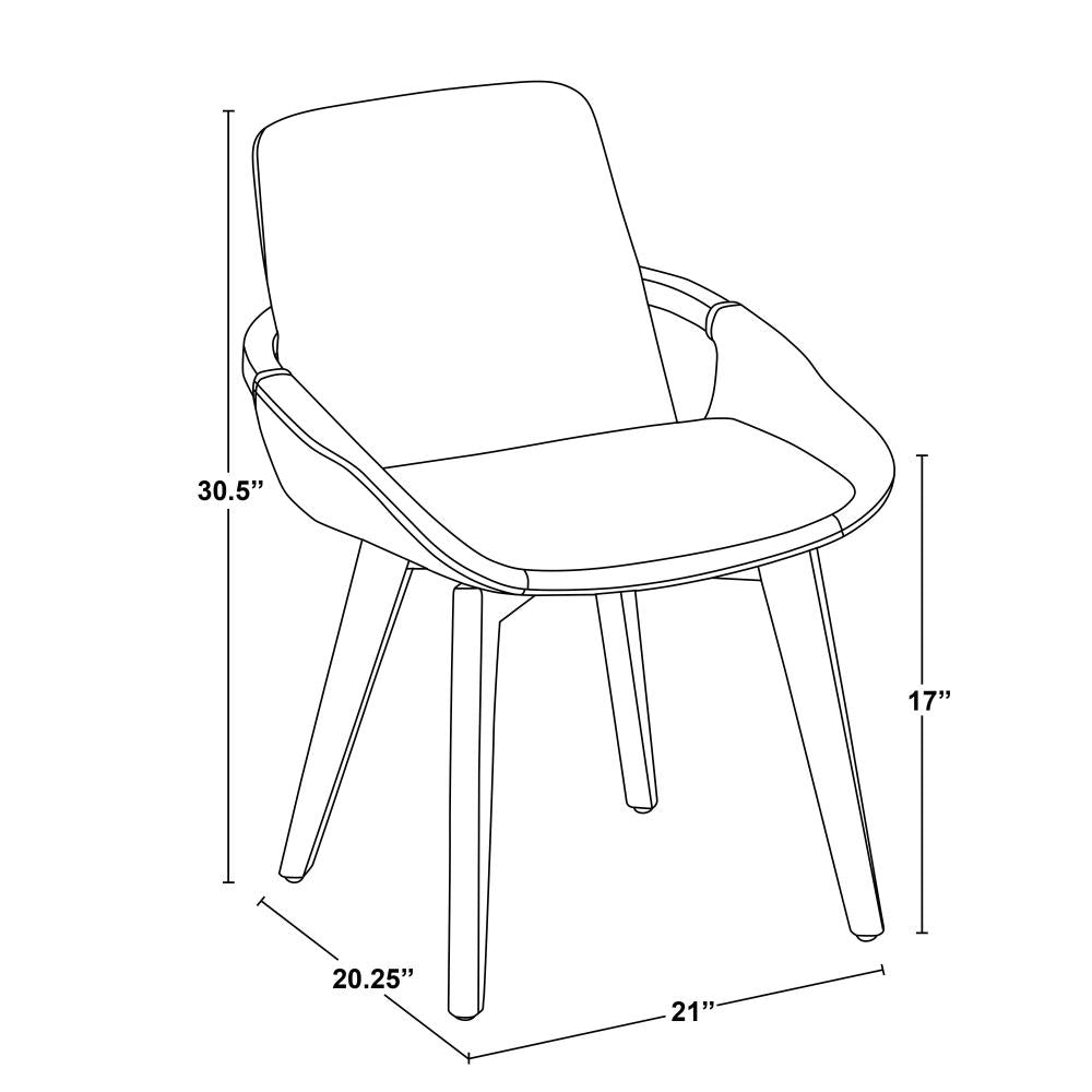 Modern Bamboo Accent Chair with Faux Leather Upholstered Seat