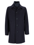 Tailored Dark Blue Zip-Layer Coat