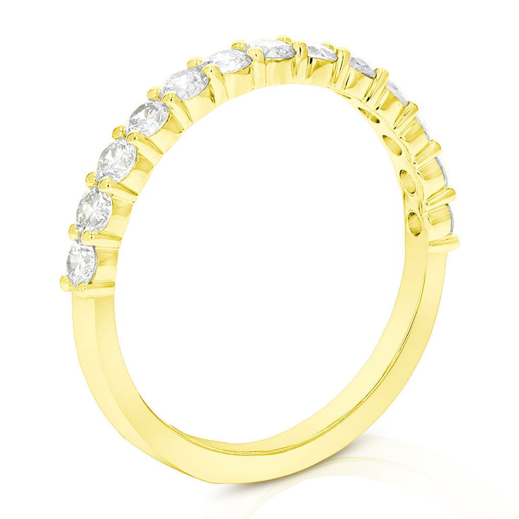1/2 cttw Lab Grown Diamond Wedding Band in 14K Yellow Gold For Women