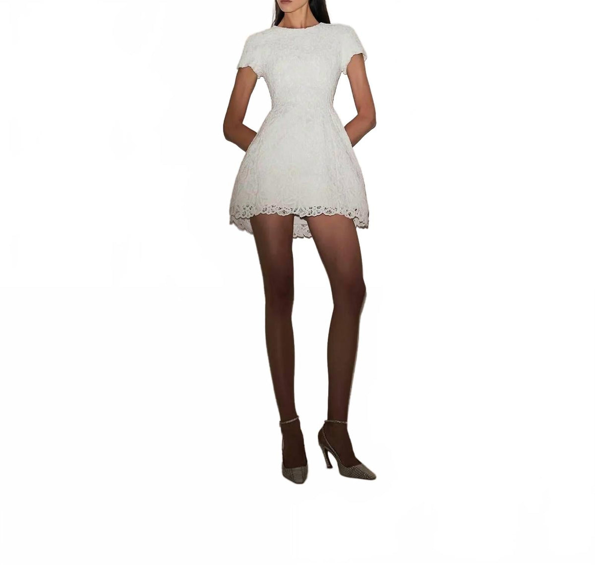 Regatta Mini Dress In Floral Macrame