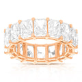 10 cttw Radiant Lab Grown Diamond Eternity Ring Wedding Band in 14K Rose Gold For Women