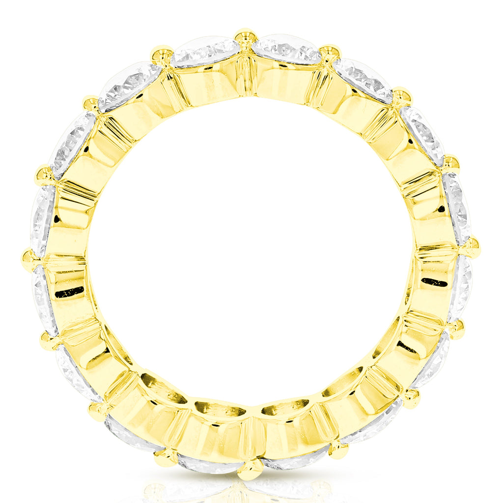 4 cttw Lab Grown Diamond Eternity Ring Wedding Band in 14K Yellow Gold For Women