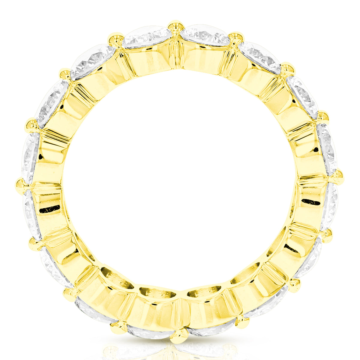 4 cttw Lab Grown Diamond Eternity Ring Wedding Band in 14K Yellow Gold For Women