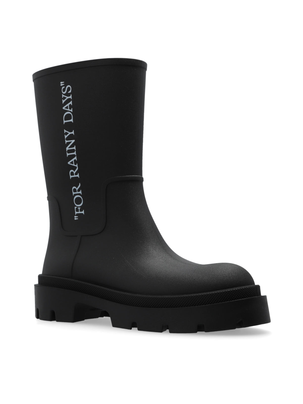 Mid-Calf Black Boots With Chunky Rubber Sole