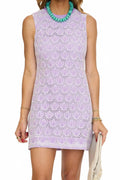 Marina Crochet Lace Mini Dress In Lilac