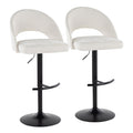 Set of 2 Swivel Counter Stools with Supportive Backrests and Rounded Footrest Design