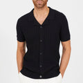 Brave Soul Mens Short Sleeve Revere Collar Jacquard KniT-Shirt